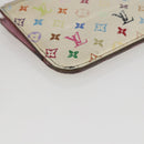 LOUIS VUITTON Multicolor Pochette Cles NM Coin Purse White M93734 LV Auth 157618-14