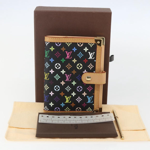 LOUIS VUITTON Multicolor Agenda PM Day Planner Cover Black R20895 Auth 157619SM