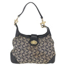 CELINE C Sulky Shoulder Bag Navy Gold Auth 157624-2