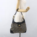 CELINE C Sulky Shoulder Bag Navy Gold Auth 157624-21