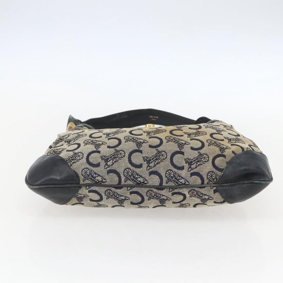 CELINE C Sulky Shoulder Bag Navy Gold Auth 157624