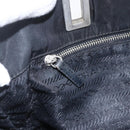 PRADA Tote Bag Nylon Black Silver Auth 157633-19