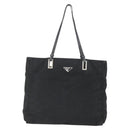 PRADA Tote Bag Nylon Black Silver Auth 157633-13
