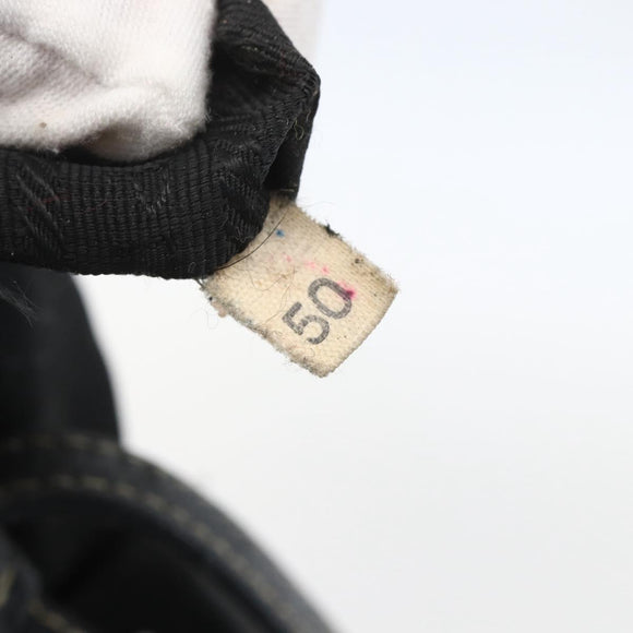 PRADA Tote Bag Nylon Black Silver Auth 157633