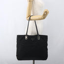 PRADA Tote Bag Nylon Black Silver Auth 157633-23