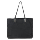 PRADA Tote Bag Nylon Black Silver Auth 157633-2