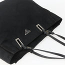 PRADA Tote Bag Nylon Black Silver Auth 157633-6
