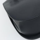 Salvatore Ferragamo Gancini Shoulder Bag Leather Navy Gold Auth 157634-11