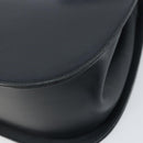 Salvatore Ferragamo Gancini Shoulder Bag Leather Navy Gold Auth 157634-12