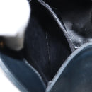 Salvatore Ferragamo Gancini Shoulder Bag Leather Navy Gold Auth 157634-19