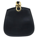 Salvatore Ferragamo Gancini Shoulder Bag Leather Navy Gold Auth 157634-3
