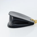 Salvatore Ferragamo Gancini Shoulder Bag Leather Navy Gold Auth 157634-4