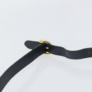 Salvatore Ferragamo Gancini Shoulder Bag Leather Navy Gold Auth 157634-8