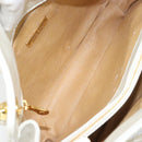 BOTTEGA VENETA INTRECCIATO Shoulder Bag Leather White Gold Auth 157636-10