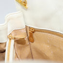 BOTTEGA VENETA INTRECCIATO Shoulder Bag Leather White Gold Auth 157636-20