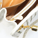 BOTTEGA VENETA INTRECCIATO Shoulder Bag Leather White Gold Auth 157636-22