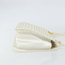 BOTTEGA VENETA INTRECCIATO Shoulder Bag Leather White Gold Auth 157636-3