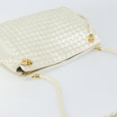BOTTEGA VENETA INTRECCIATO Shoulder Bag Leather White Gold Auth 157636-6