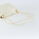 BOTTEGA VENETA INTRECCIATO Shoulder Bag Leather White Gold Auth 157636-7