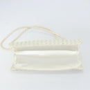 BOTTEGA VENETA INTRECCIATO Shoulder Bag Leather White Gold Auth 157636-5