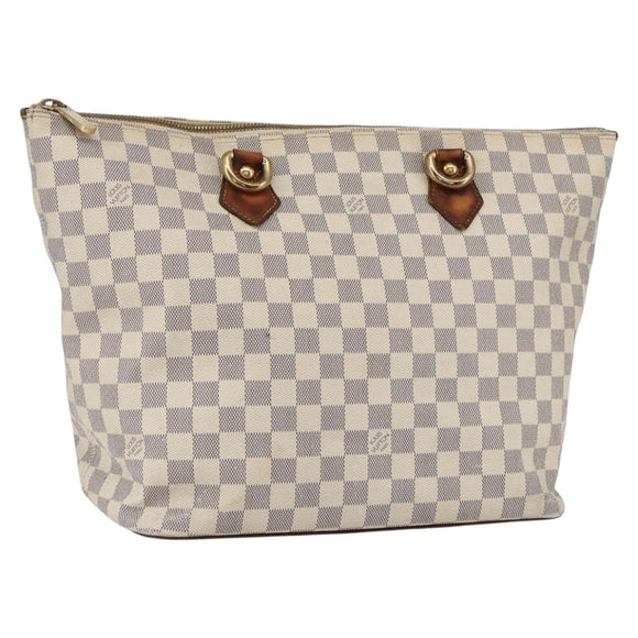 LOUIS VUITTON Damier Azur Saleya MM Tote Bag N51185 LV Auth 157637