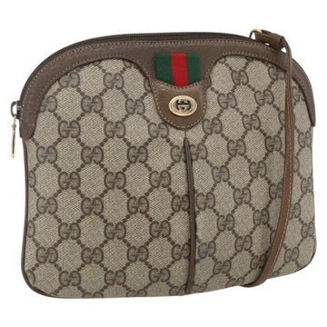 GUCCI GG Supreme Web Sherry Line Bag PVC Beige Gold 904 02 047 Auth 157639