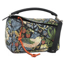 LOEWE Puzzle Hand Bag Leather 2way Navy Silver Auth 157642SM-1