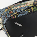 LOEWE Puzzle Hand Bag Leather 2way Navy Silver Auth 157642SM-17