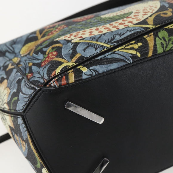 LOEWE Puzzle Hand Bag Leather 2way Navy Silver Auth 157642SM