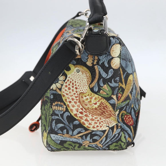 LOEWE Puzzle Hand Bag Leather 2way Navy Silver Auth 157642SM