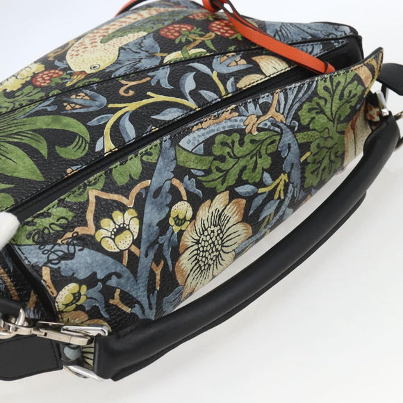 LOEWE Puzzle Hand Bag Leather 2way Navy Silver Auth 157642SM