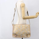FENDI Zucchino Canvas Shoulder Bag Pink Gold Auth 157643V-23