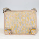 FENDI Zucchino Canvas Shoulder Bag Pink Gold Auth 157643V-12