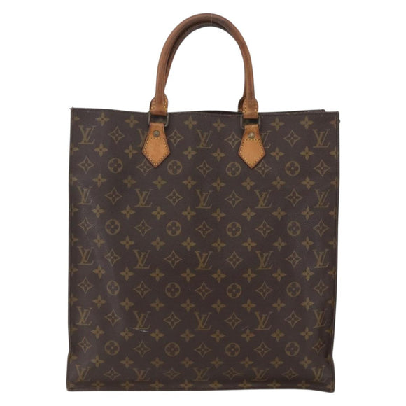 LOUIS VUITTON Monogram Sac Plat Hand Bag M51140 LV Auth 157654