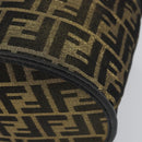 FENDI Zucca Canvas Vanity Bag Black Brown Auth 157664-9