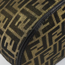 FENDI Zucca Canvas Vanity Bag Black Brown Auth 157664-14