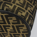 FENDI Zucca Canvas Vanity Bag Black Brown Auth 157664-15