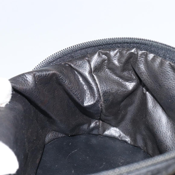 FENDI Zucca Canvas Vanity Bag Black Brown Auth 157664