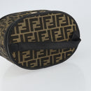 FENDI Zucca Canvas Vanity Bag Black Brown Auth 157664-7