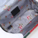 GUCCI Wicker Chain Web Sherry Line Bag Wood Red Green 524829 Auth 157665V-10