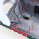 GUCCI Wicker Chain Web Sherry Line Bag Wood Red Green 524829 Auth 157665V-20