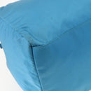 PRADA Boston Bag Nylon Blue Silver Auth 157666-13