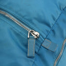 PRADA Boston Tasche Nylon Blau Silber Original 157666-10
