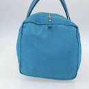 PRADA Boston Tasche Nylon Blau Silber Original 157666-4