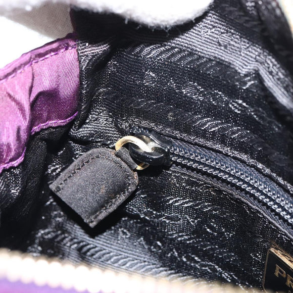 PRADA Chain Shoulder Bag Nylon Purple Gold Auth 157669