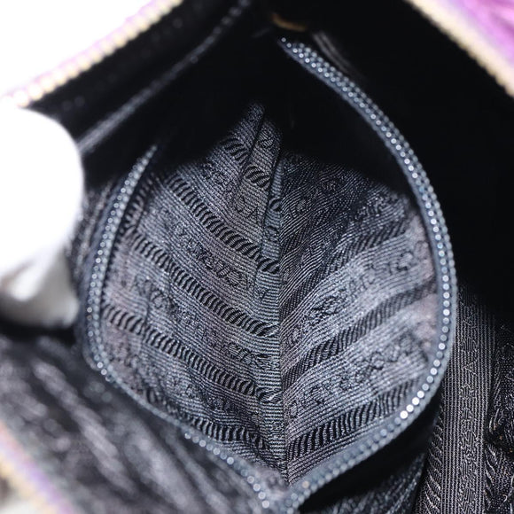 PRADA Chain Shoulder Bag Nylon Purple Gold Auth 157669