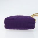 PRADA Chain Shoulder Bag Nylon Purple Gold Auth 157669-5