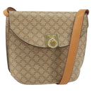 CELINE Macadam Canvas Shoulder Bag PVC Beige Gold Auth 157670-1