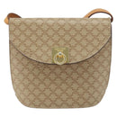 CELINE Macadam Canvas Shoulder Bag PVC Beige Gold Auth 157670-2