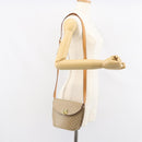 CELINE Macadam Canvas Shoulder Bag PVC Beige Gold Auth 157670-22